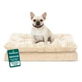 thumbnail image 1 of FurHaven Pet Products Embossed Faux Fur & Suede Orthopedic Pillow Top Mattress Pet Bed for Dogs & Cats - Taupe, Medium, 1 of 8