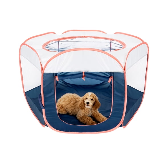FurHaven Pet Products Mesh Open-Air Pet Playpen - Navy, Extra Large