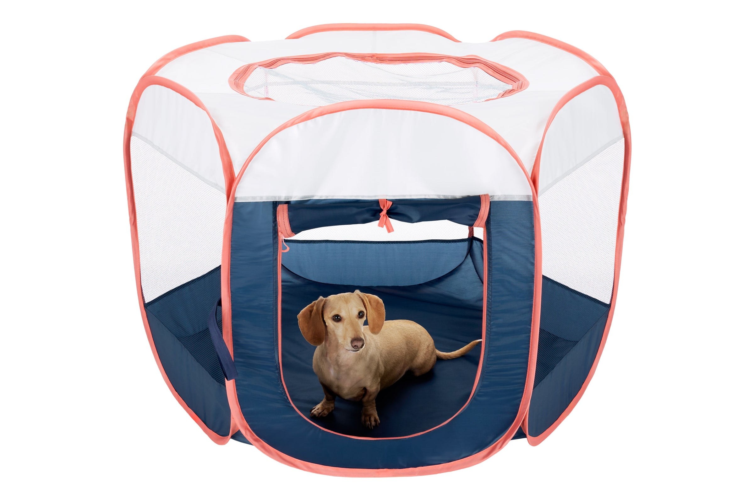 Navy Medium Portable Mesh Pet Playpen