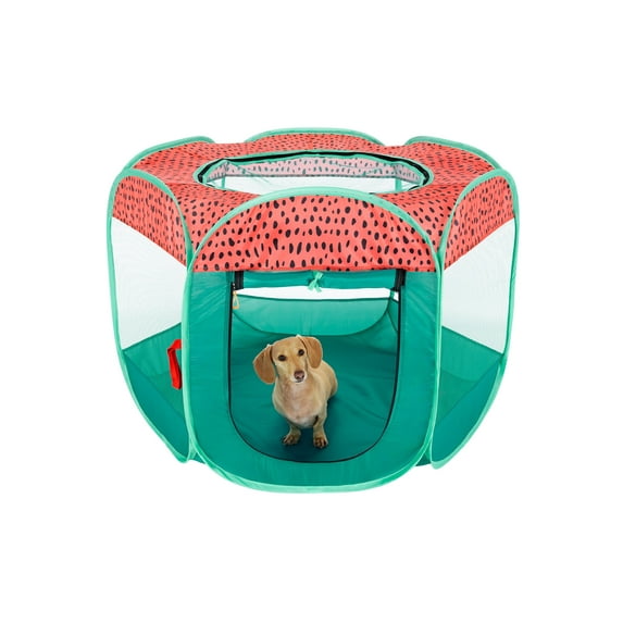 FurHaven Pet Products Mesh Open-Air Pet Playpen - Watermelon, Medium