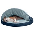 thumbnail image 1 of FurHaven Pet Products Microvelvet Snuggery Cooling Gel Memory Foam Pet Bed for Dogs & Cats - Navy, 44" Base, 1 of 12