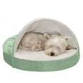 thumbnail image 1 of FurHaven Pet Products Microvelvet Snuggery Cooling Gel Memory Foam Pet Bed for Dogs & Cats - Sage, 26" Base, 1 of 11