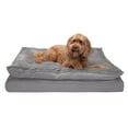 thumbnail image 1 of FurHaven Pet Products Minky Faux Fur & Suede Pillow-Top Orthopedic Pet Bed for Dogs & Cats - Titanium Gray, Jumbo, 1 of 13