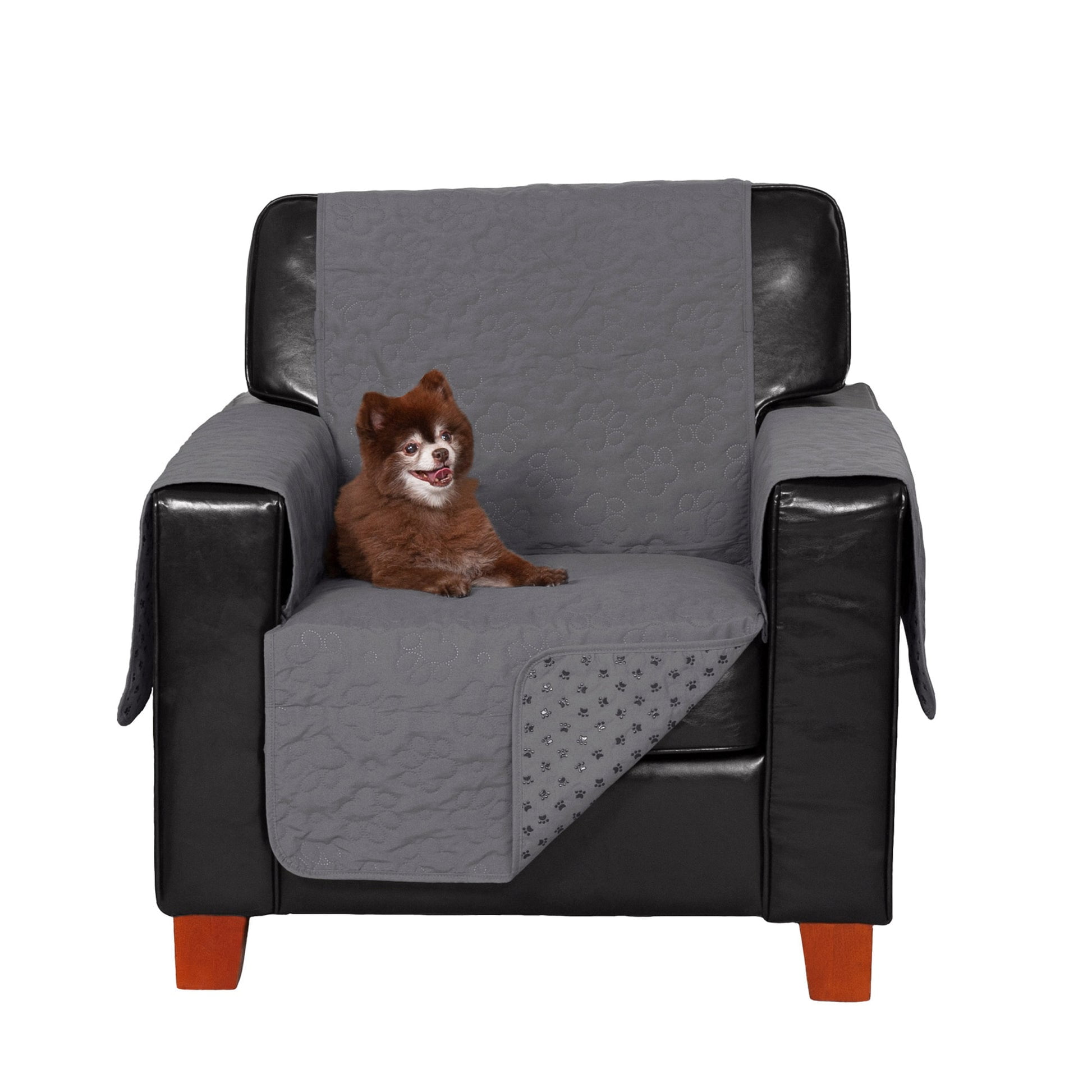 Gray Quilted Waterproof Non-Slip Chair Protector Cover
