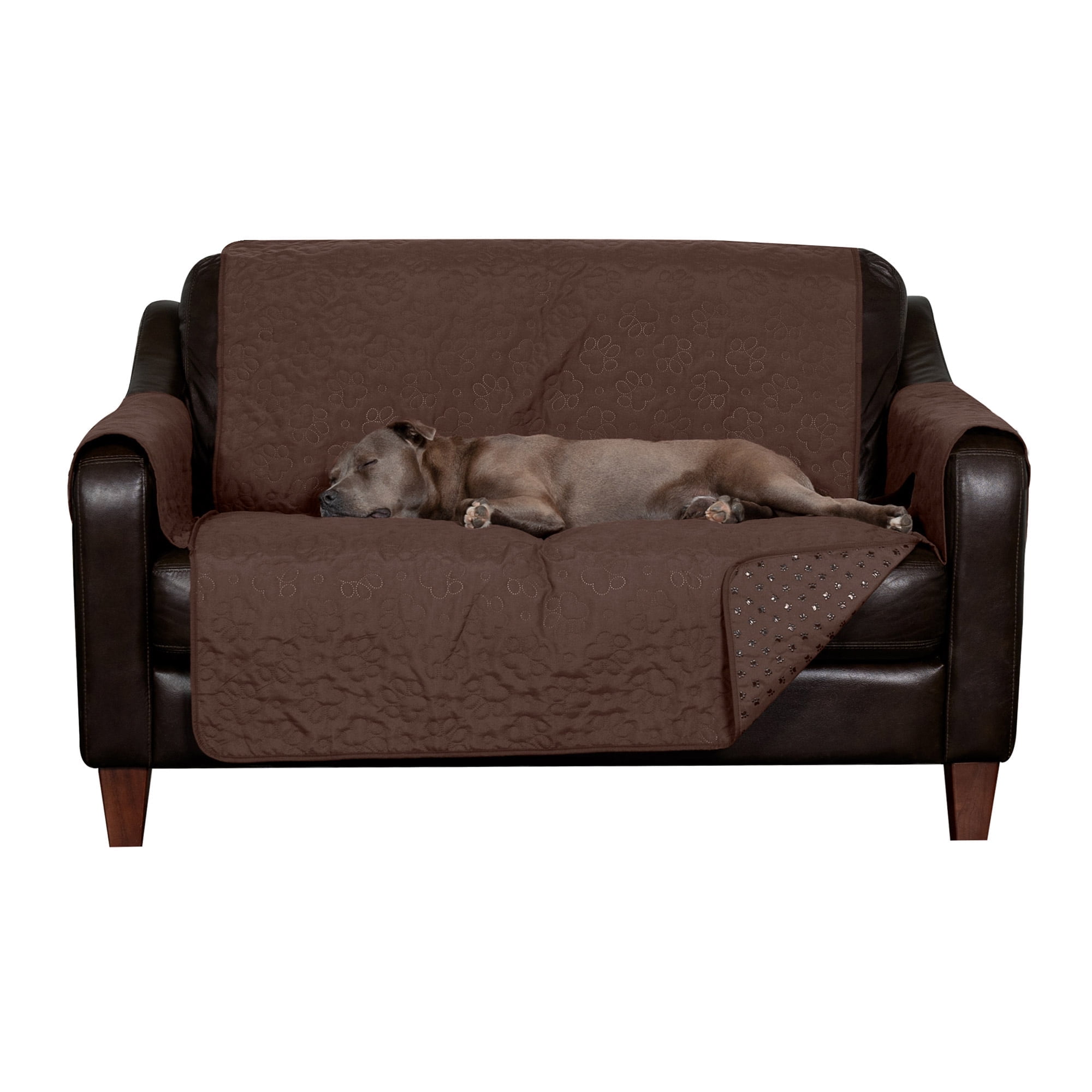 Espresso Dark Brown Waterproof Non-Slip Loveseat Cover Protector