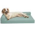 thumbnail image 1 of FurHaven Pet Products Paw-Quilted Memory Top Deluxe L-Chaise Pet Bed for Dogs & Cats - Large, Iceberg Green, 1 of 11