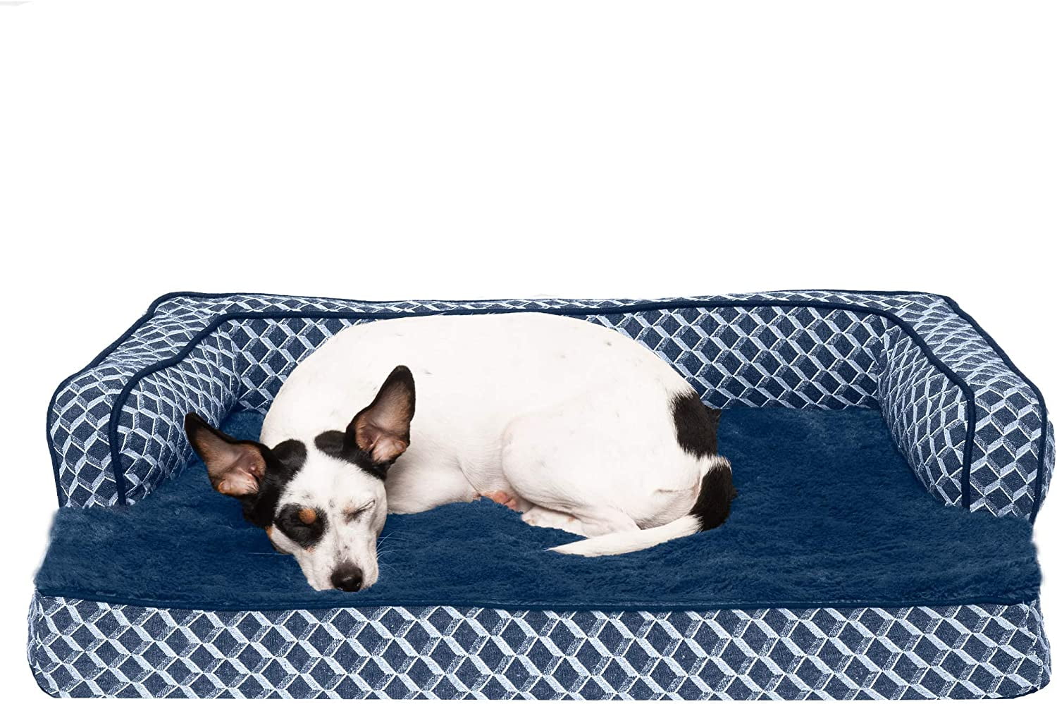 Diamond Blue Orthopedic Foam Comfy Couch Pet Bed, Medium