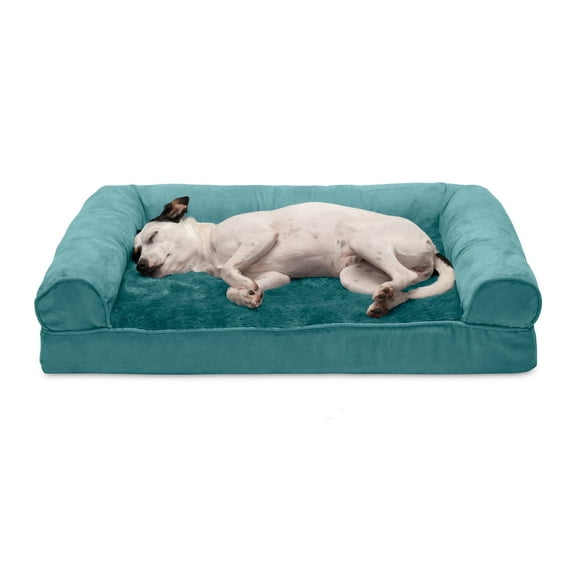 FurHaven Plush & Suede Full Support Orthopedic Sofa Pet Bed for Dogs & Cats - Deep Pool, Medium