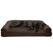FurHaven Pet Products Plush & Suede Full Support Orthopedic Sofa Pet Bed for Dogs & Cats - Espresso, Jumbo Plus