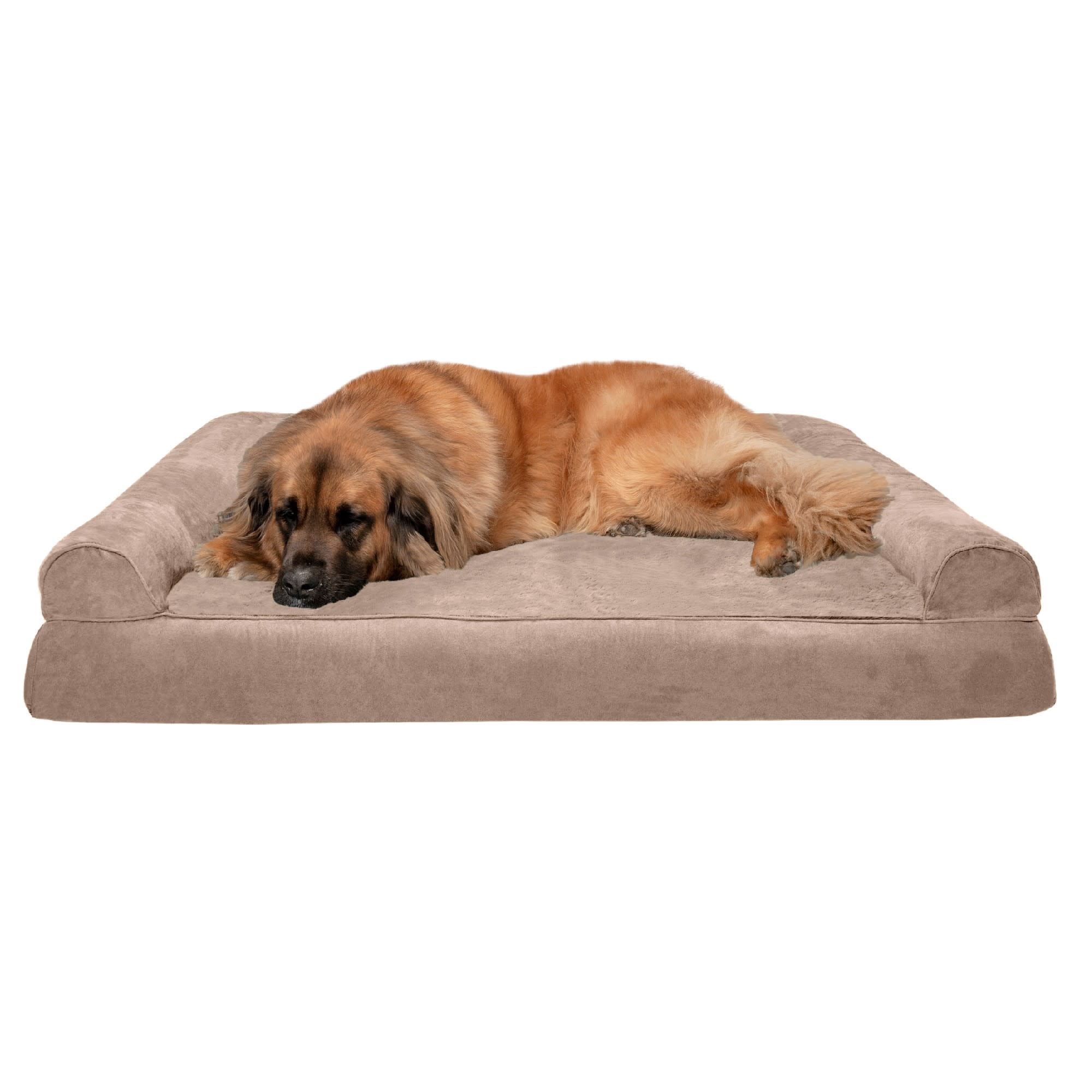FurHaven Plush & Suede Orthopedic Sofa Pet Bed, Almondine, Jumbo Plus, 1 Count