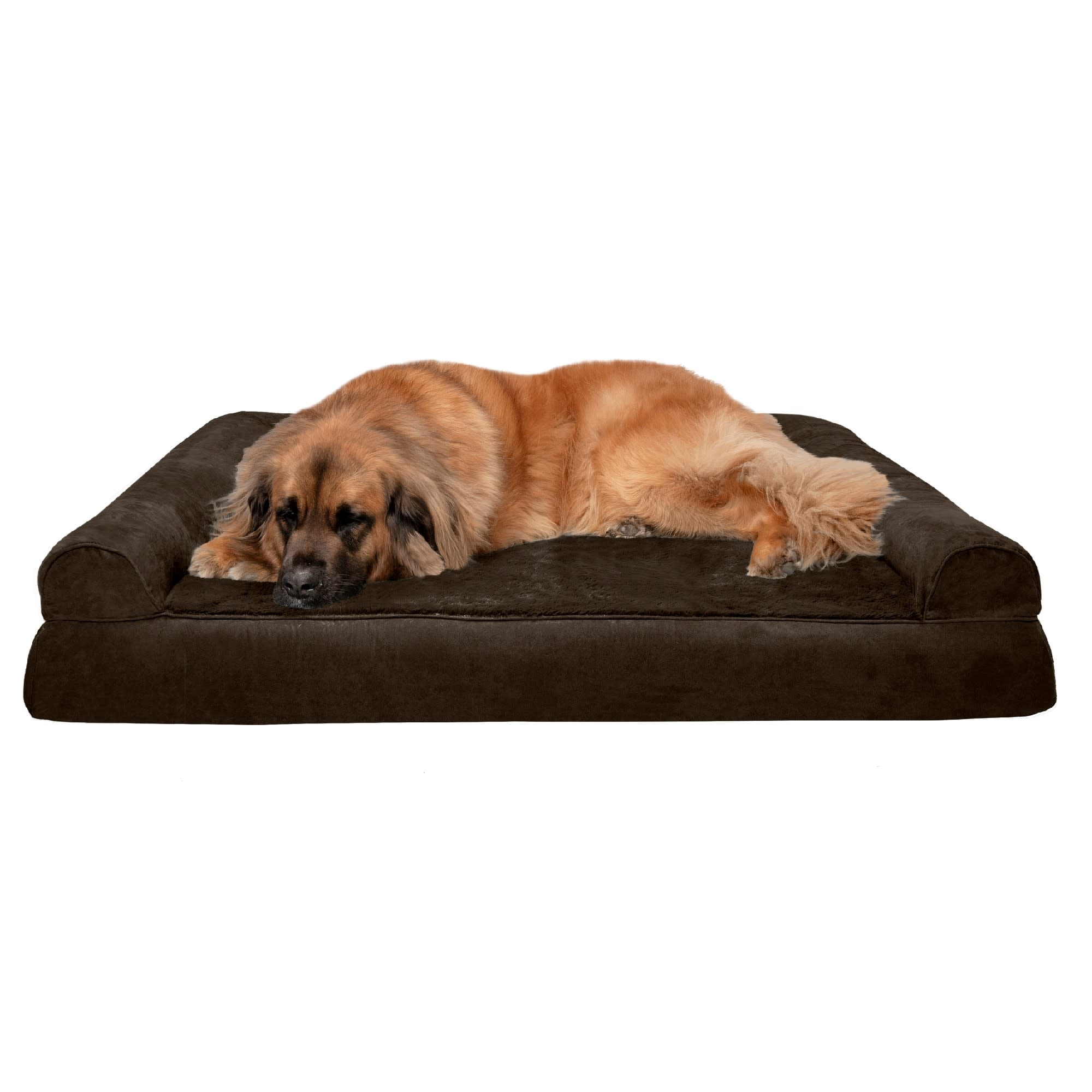 FurHaven Plush & Suede Orthopedic Sofa Pet Bed, Espresso, Jumbo Plus, 1 Count