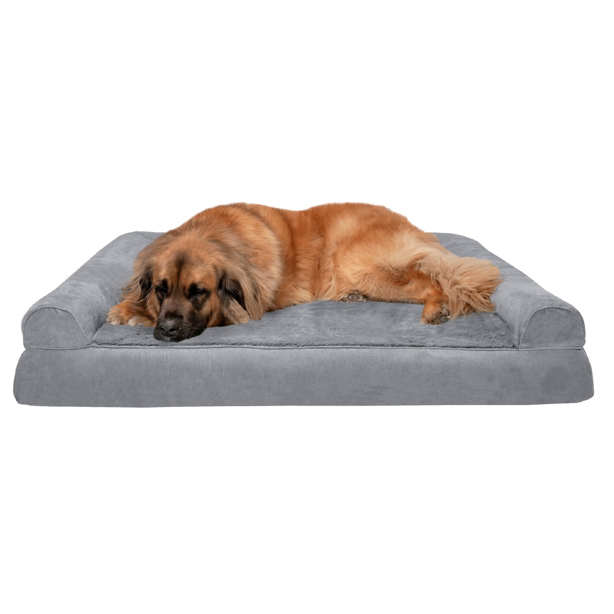 FurHaven Plush & Suede Orthopedic Sofa Pet Bed, Gray, Jumbo Plus, 1 Count