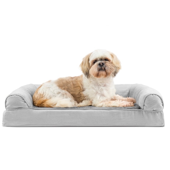 FurHaven Plush & Suede Orthopedic Sofa Pet Bed, Gray, Medium, 1 Count