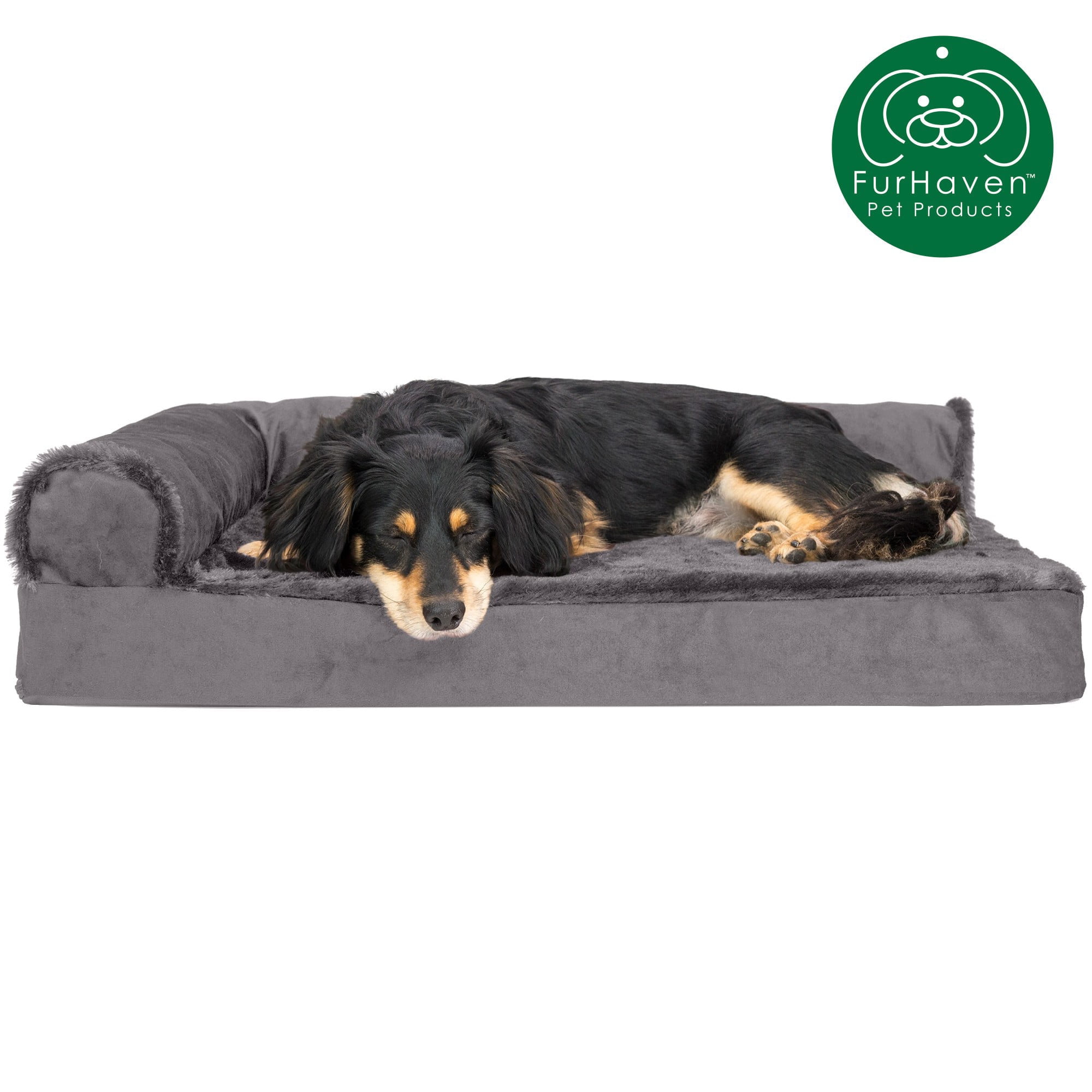 Medium Platinum Gray Orthopedic Foam Pet Chaise Lounge