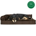 thumbnail image 1 of FurHaven Pet Products Plush & Velvet Deluxe Chaise Lounge Orthopedic Sofa-Style Pet Bed for Dogs & Cats - Sable Brown, Medium, 1 of 11