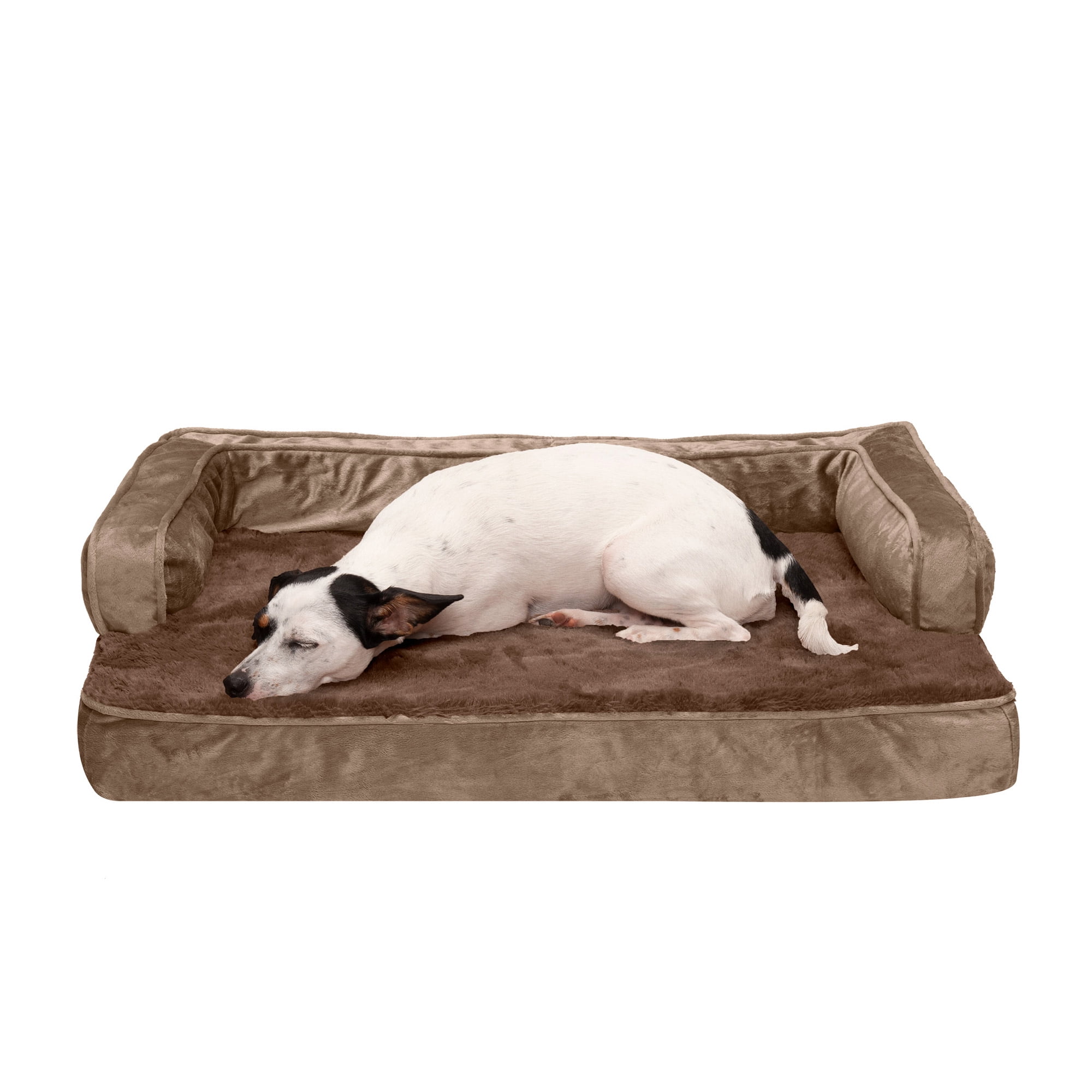 Medium Almondine Velvet Orthopedic Pet Sofa Bed