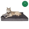 thumbnail image 1 of FurHaven Pet Products Plush & Velvet Memory Foam Deluxe L-Chaise Pet Bed for Dogs & Cats - Platinum Gray, Jumbo, 1 of 12