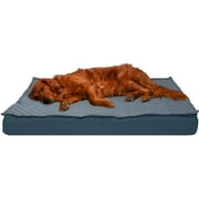 FurHaven Pet Products Quilt-Top Convertible Indoor-Outdoor Deluxe Orthopedic Pet Bed for Dogs & Cats - Calm Blue, Jumbo