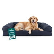 Furhaven Cooling Gel Dog Bed w/ Removable Bolsters & Washable Cover,Quilted Sofa, Jumbo/XL, Iron Gray, 1 Count