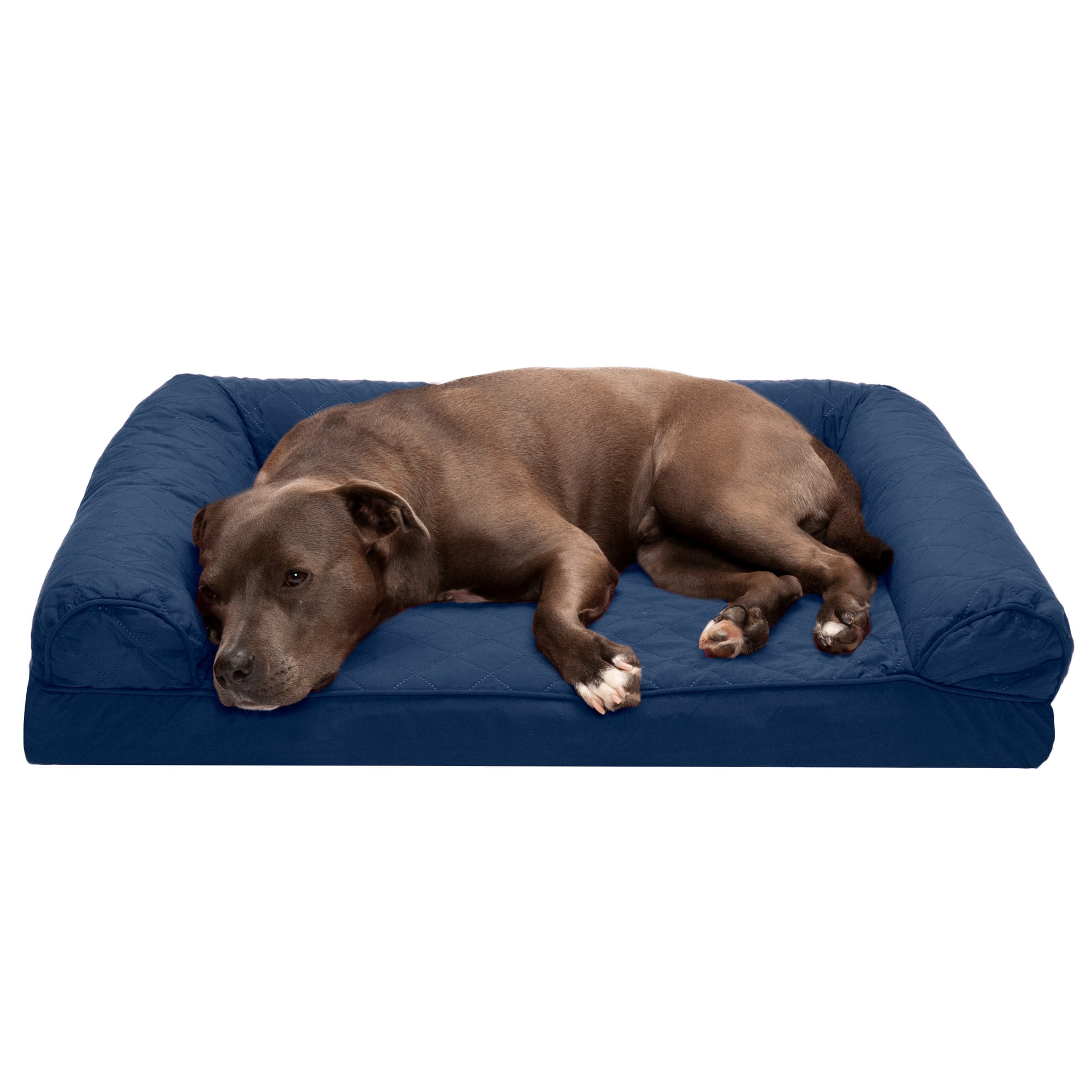 FurHaven Quilted Full Support Mattress Sofa Pet Bed, Ensign Blue, Large, 1 Count