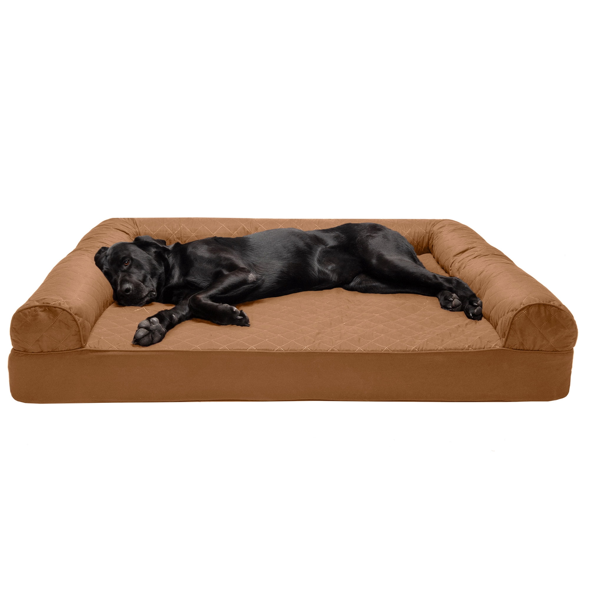 FurHaven Quilted Full Support Mattress Sofa Pet Bed, Toasted Brown, Jumbo, 1 Count