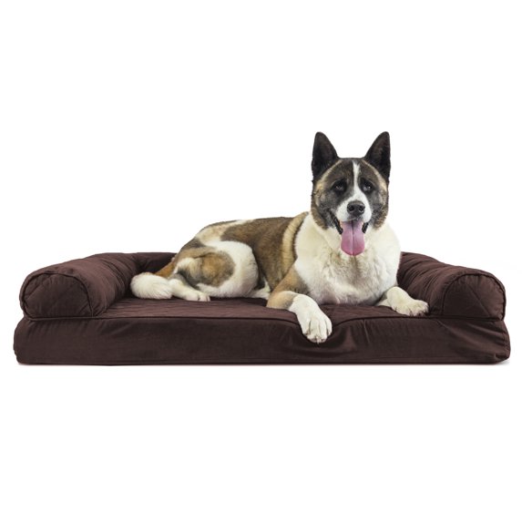 FurHaven Pet Products Quilted Memory Top Sofa Pet Bed for Dogs & Cats - Coffee, Jumbo