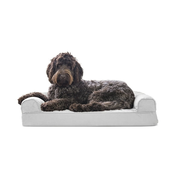 FurHaven Pet Products Quilted Memory Top Sofa Pet Bed for Dogs & Cats - Silver Gray, Medium