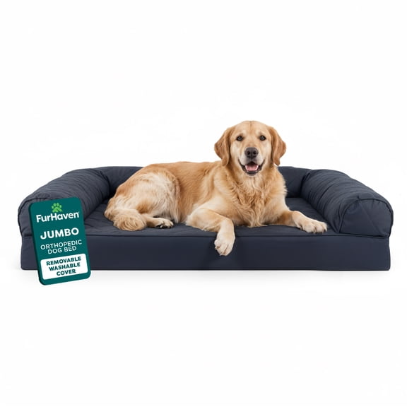FurHaven Pet Products Quilted Orthopedic Sofa Pet Bed for Dogs & Cats - Iron Gray, Jumbo