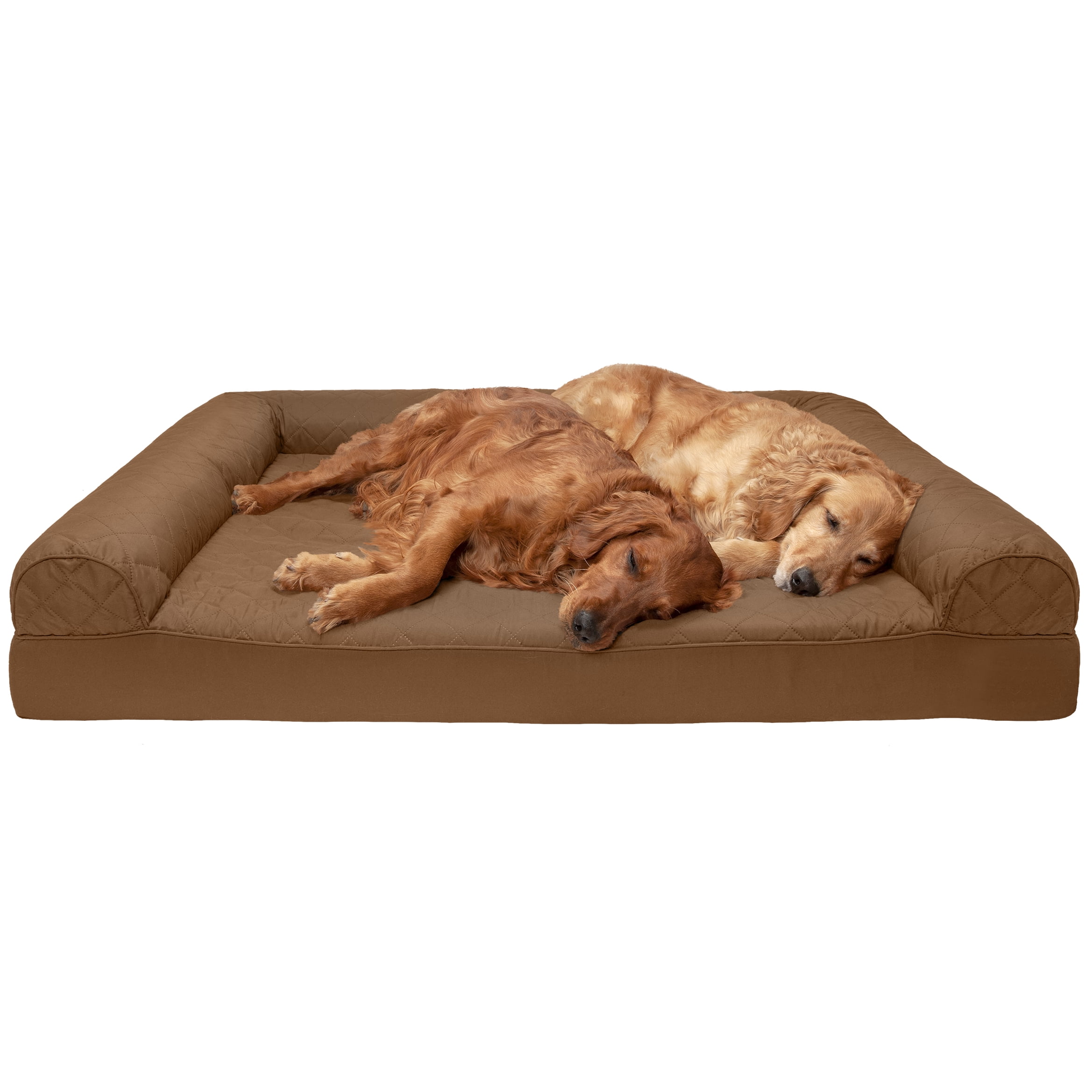 FurHaven Quilted Orthopedic Sofa Pet Bed, Toasted Brown, Jumbo Plus/XXL, 1 Count