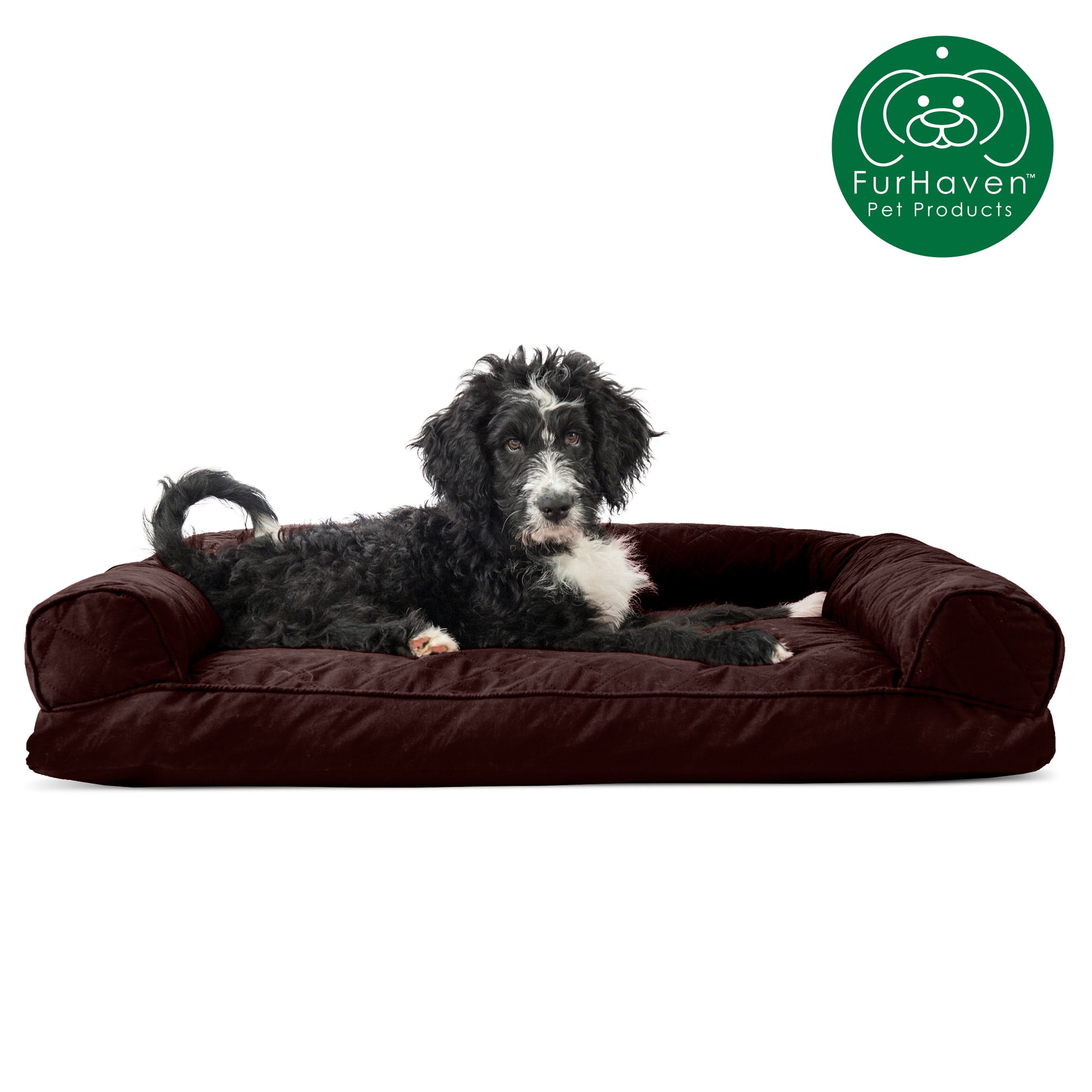 FurHaven Pet Products Quilted Pillow Sofa Pet Bed for Dogs & Cats