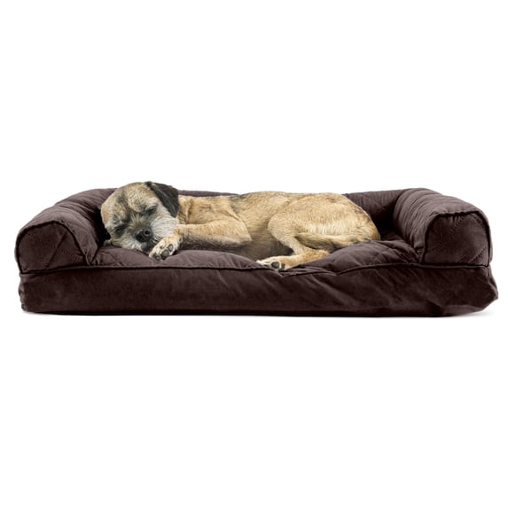 FurHaven Pet Products Quilted Pillow Sofa Pet Bed for Dogs & Cats - Coffee, Medium