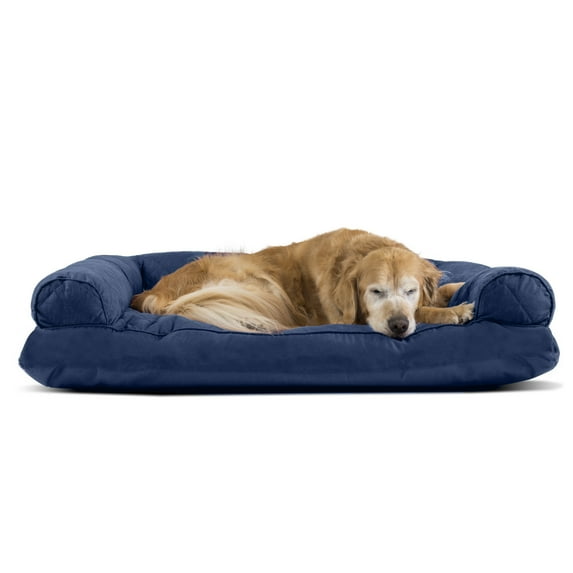 FurHaven Pet Products Quilted Pillow Sofa Pet Bed for Dogs & Cats - Navy, Jumbo