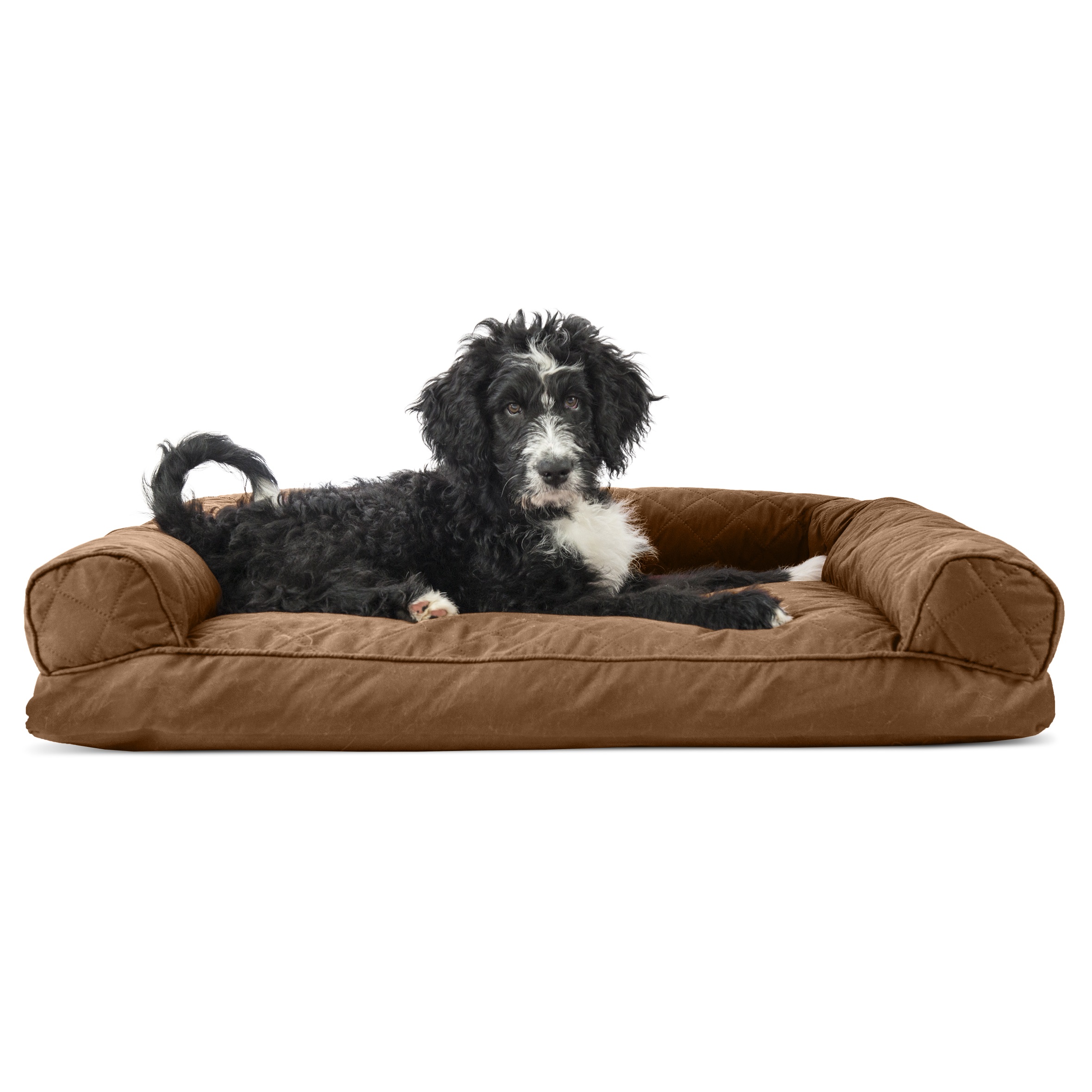 Serta Ortho Quilted Pillow Top Pet Dog Bed, Large Blue