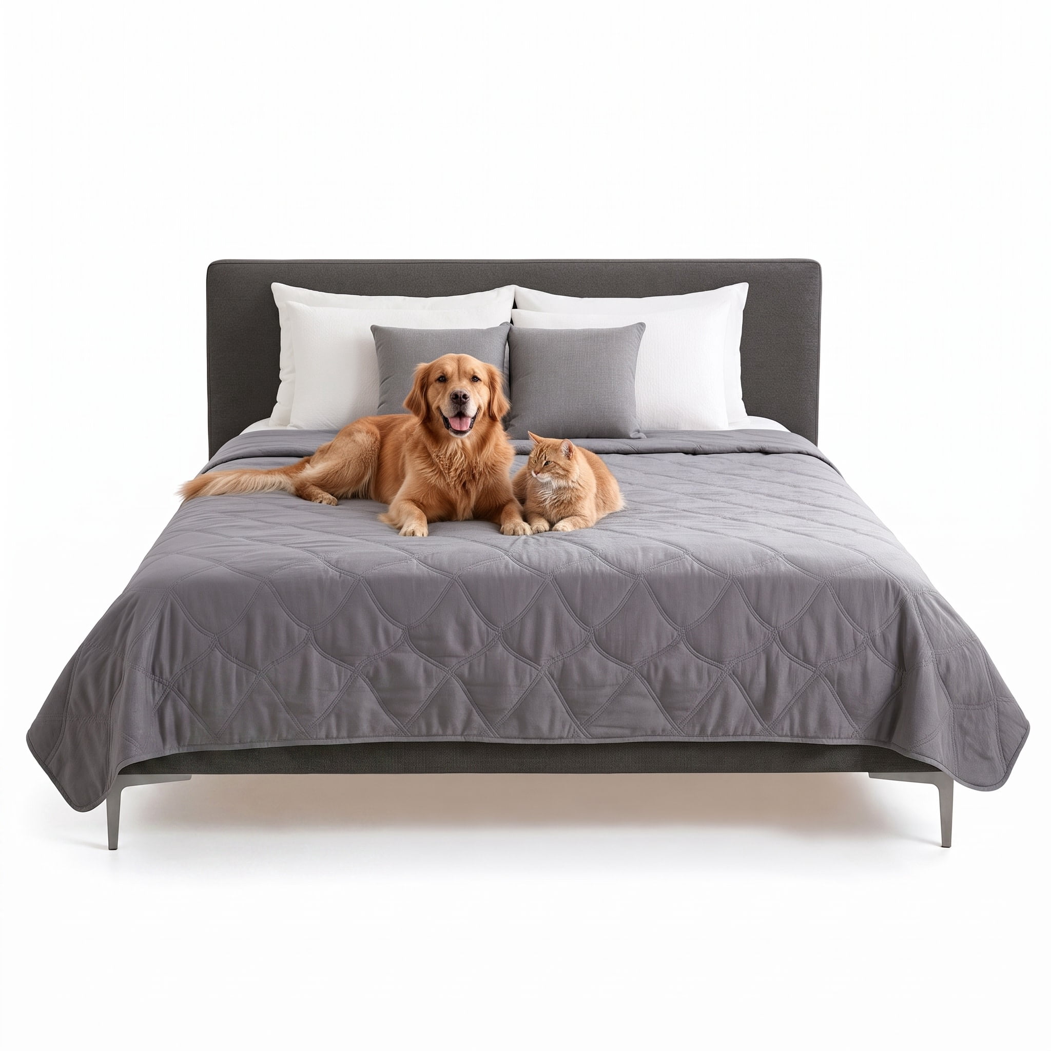FurHaven Pet Products Quilted Twill Waterproof Bed/Furniture Protector - Gray, Jumbo/King