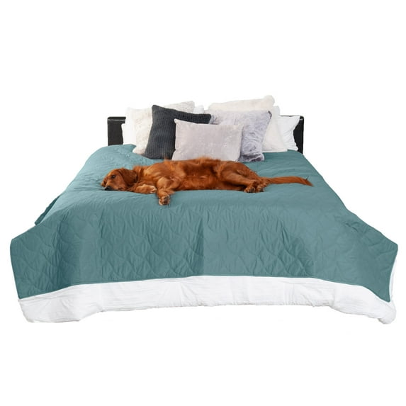 FurHaven Pet Products Quilted Twill Waterproof Bed/Furniture Protector - Nile Blue, Medium/Full