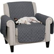 FurHaven Pet Products Reversible Chair Furniture Protector - Polka Paw Print, Gray