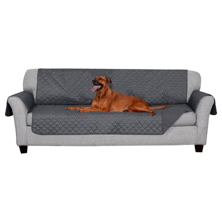 FurHaven Pet Products Reversible Large Sofa Furniture Protector - Polka Paw Print, Gray