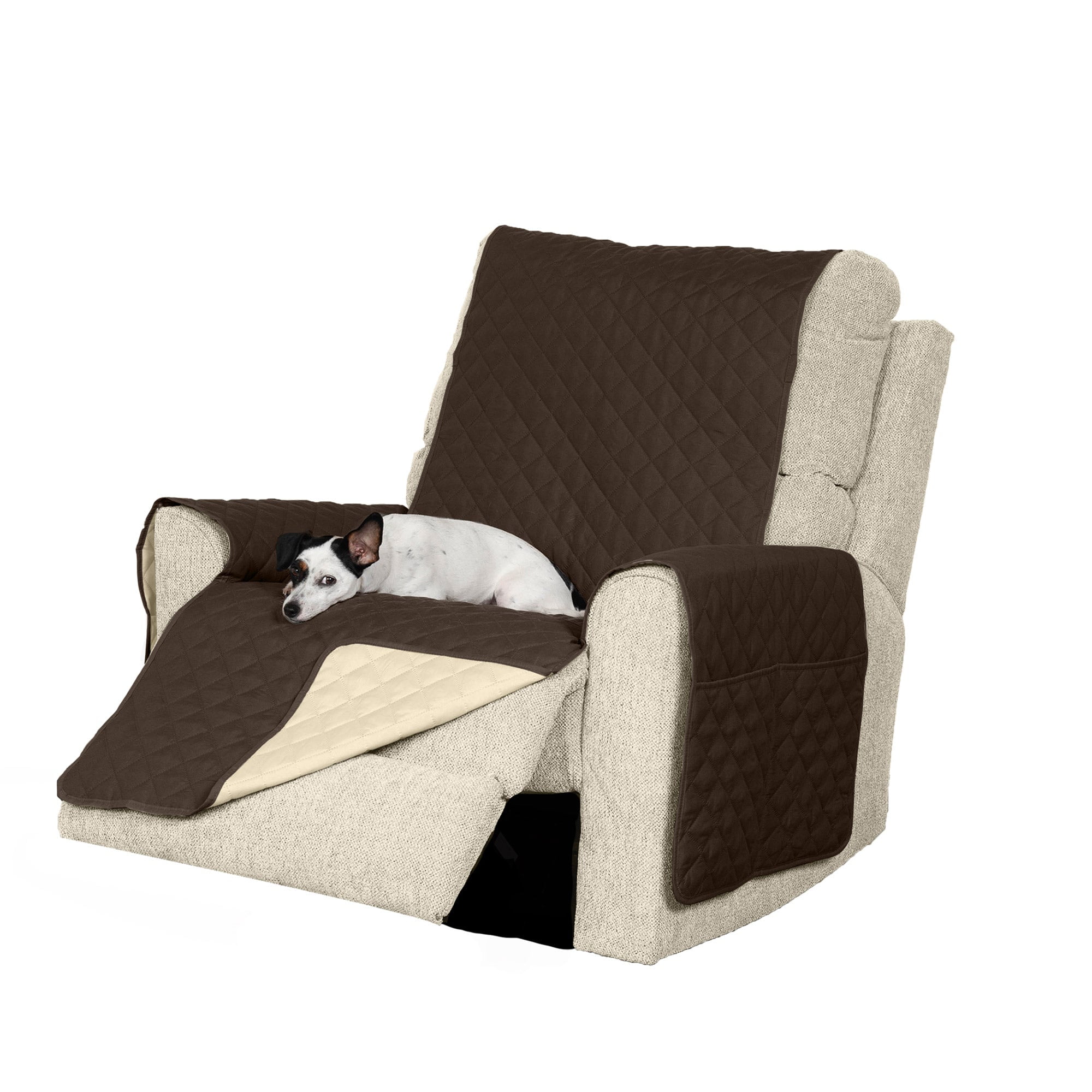 Espresso and Clay Water-Resistant Reversible Recliner Cover