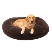 FurHaven Orthopedic Fur Ball Dog Bed, Refillable Beanbag-Style Nesting Bed with Removable Washable Cover & Liner, Extra Large, Plush Faux Fur, Espresso, 1 Count
