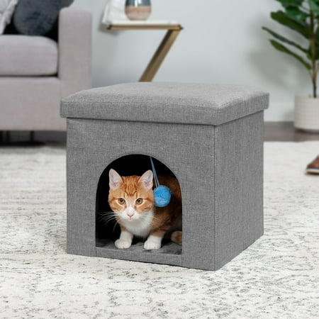 FurHaven Pet Products Small Pet House Footstool for Dogs & Cats - Stormy Gray