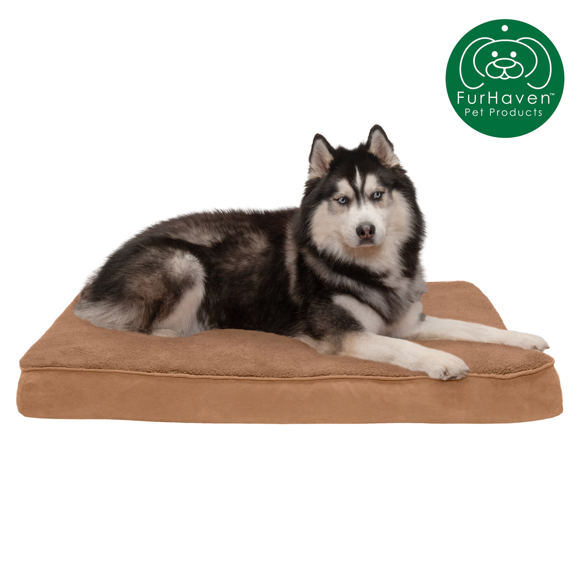 FurHaven Pet Products Snuggle Terry & Suede Deluxe Orthopedic Pet Bed