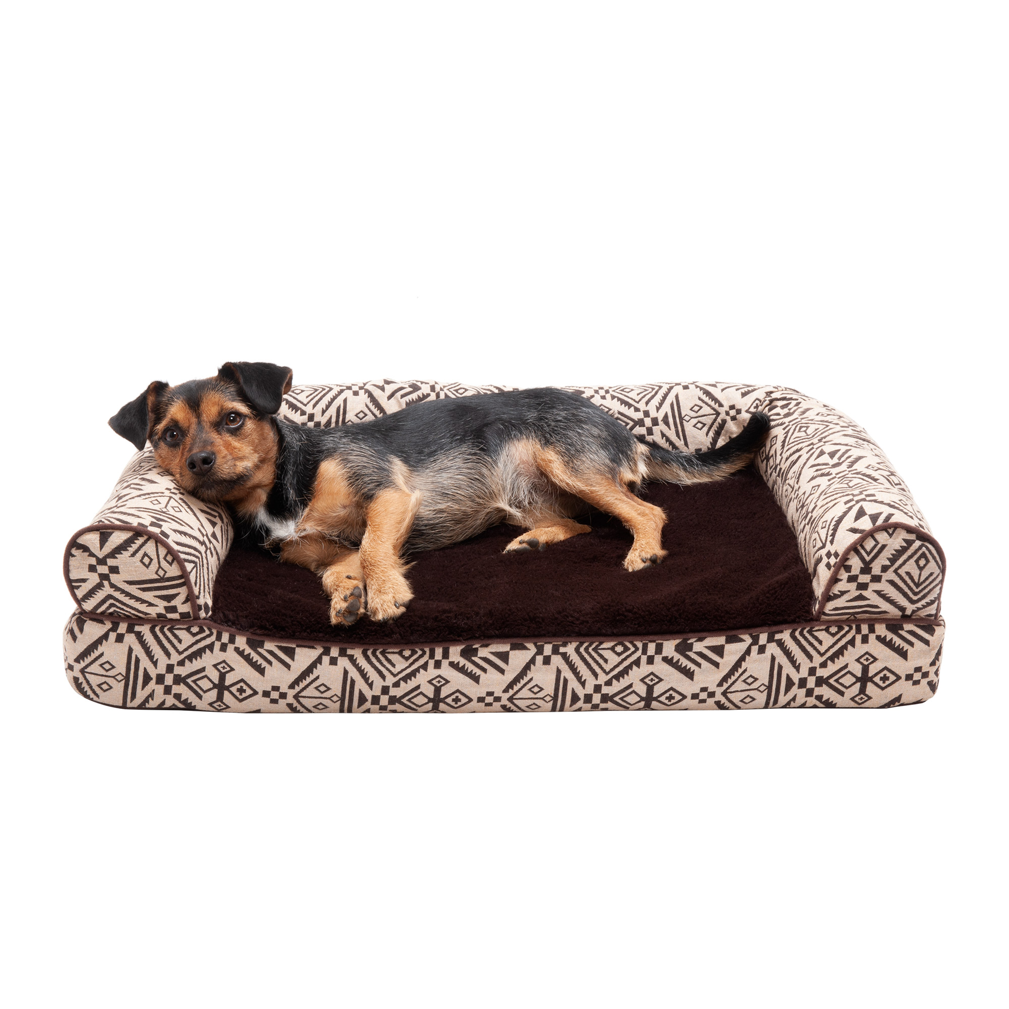 FurHaven Pet Dog Bed Deluxe Memory Foam Plush Kilim Mattress Pet Bed