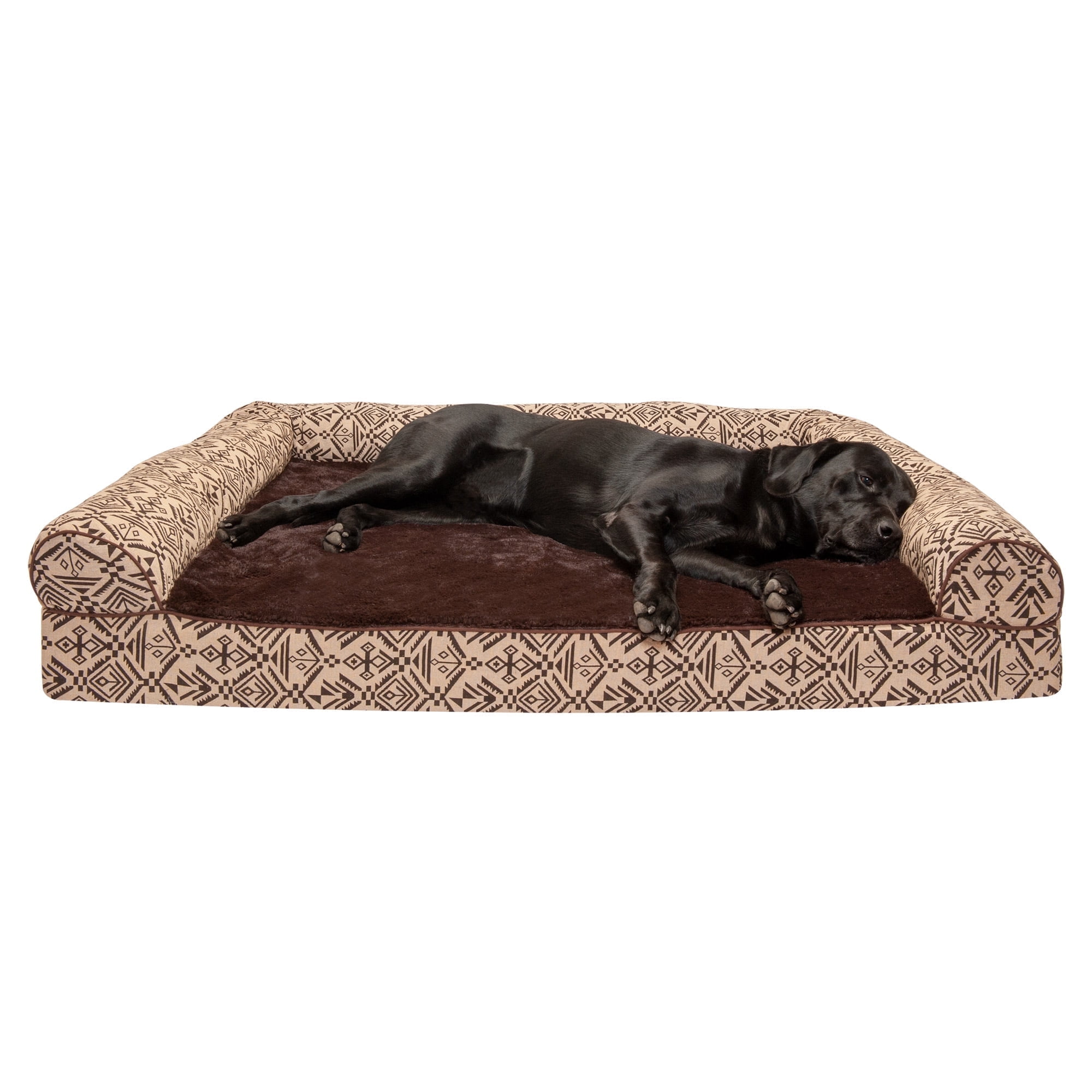FurHaven Southwest Kilim Orthopedic Sofa Pet Bed for Dogs & Cats - Desert Brown, Jumbo Plus