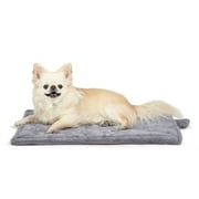 FurHaven Pet Heating Pad | ThermaNAP Faux Fur Self-Warming Pet Bed Mat, Gray, Small