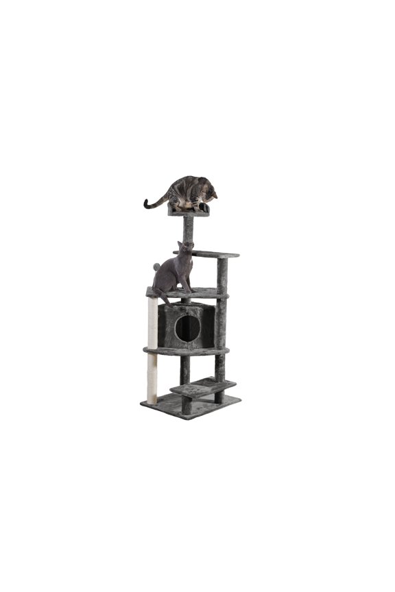 Pet Products Tiger Tough Platform House Playground - Gray, 59.8"