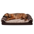FurHaven Pet Products TwoTone Faux Fur & Suede Cooling Gel Memory Foam