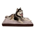 thumbnail image 1 of FurHaven Pet Products Two-Tone Faux Fur & Suede Deluxe Orthopedic Pet Bed for Dogs & Cats - Espresso, Jumbo, 1 of 12