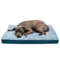 thumbnail image 1 of FurHaven Pet Products Two-Tone Faux Fur & Suede Deluxe Orthopedic Pet Bed for Dogs & Cats - Marine Blue, Large, 1 of 14