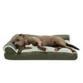 thumbnail image 1 of FurHaven Pet Products Two-Tone Faux Fur & Suede Pillow Deluxe Chaise Lounge Pet Bed for Dogs & Cats - Dark Sage, Large, 1 of 9