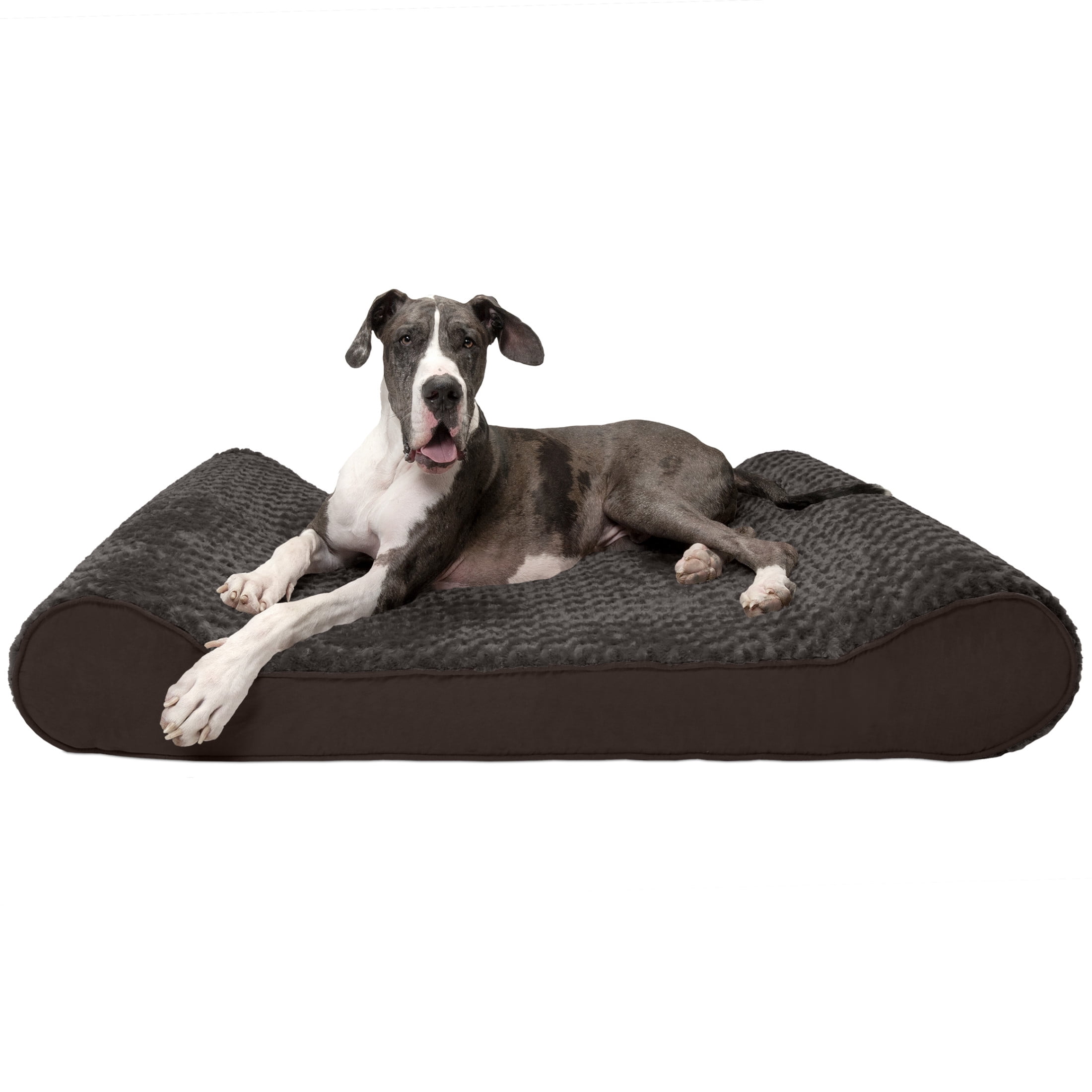 FurHaven Ultra Plush & Suede Luxe Lounger Orthopedic Pet Bed, Chocolate, Giant, 1 Count